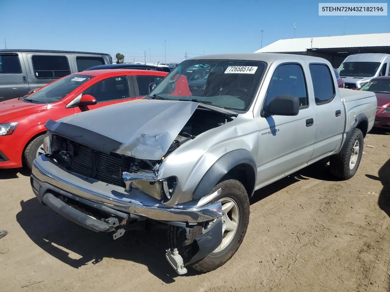 2003 Toyota Tacoma Double Cab VIN: 5TEHN72N43Z182196 Lot: 72658514