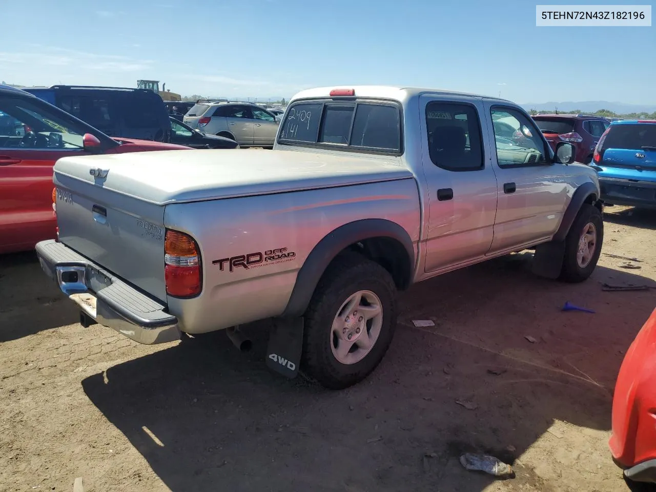 2003 Toyota Tacoma Double Cab VIN: 5TEHN72N43Z182196 Lot: 72658514