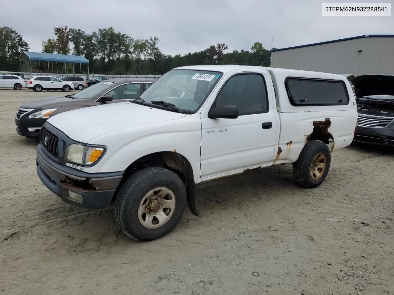 2003 Toyota Tacoma VIN: 5TEPM62N93Z288541 Lot: 72831374