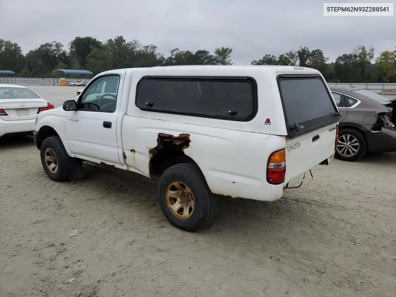 2003 Toyota Tacoma VIN: 5TEPM62N93Z288541 Lot: 72831374