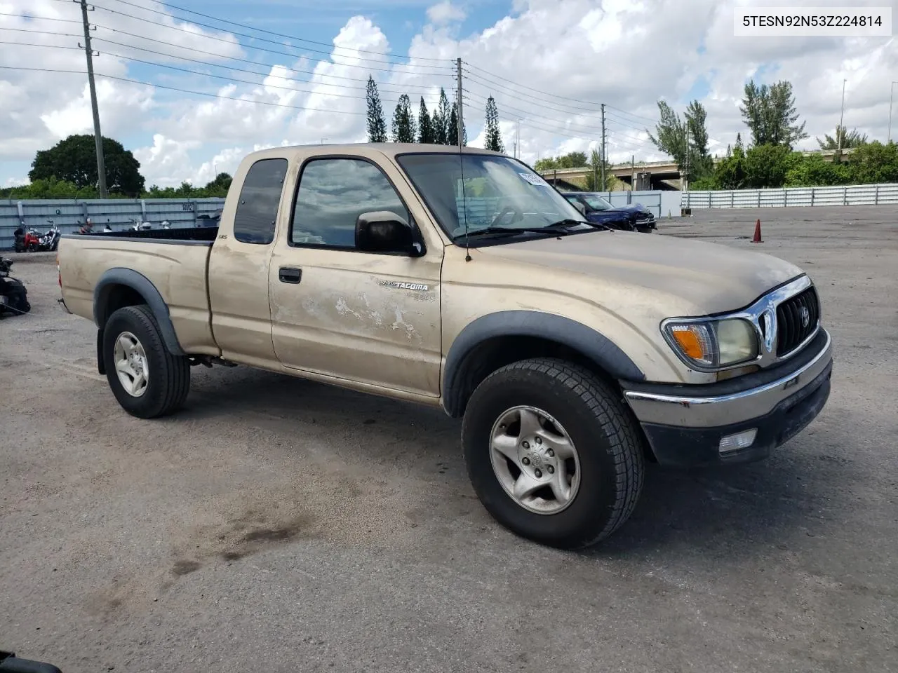 2003 Toyota Tacoma Xtracab Prerunner VIN: 5TESN92N53Z224814 Lot: 73155424