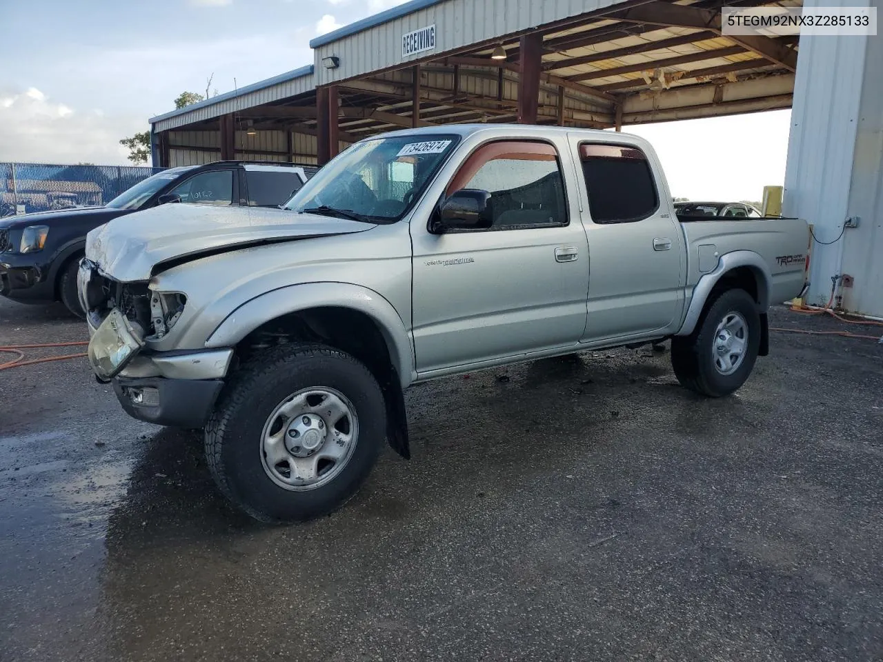 2003 Toyota Tacoma Double Cab Prerunner VIN: 5TEGM92NX3Z285133 Lot: 73426974