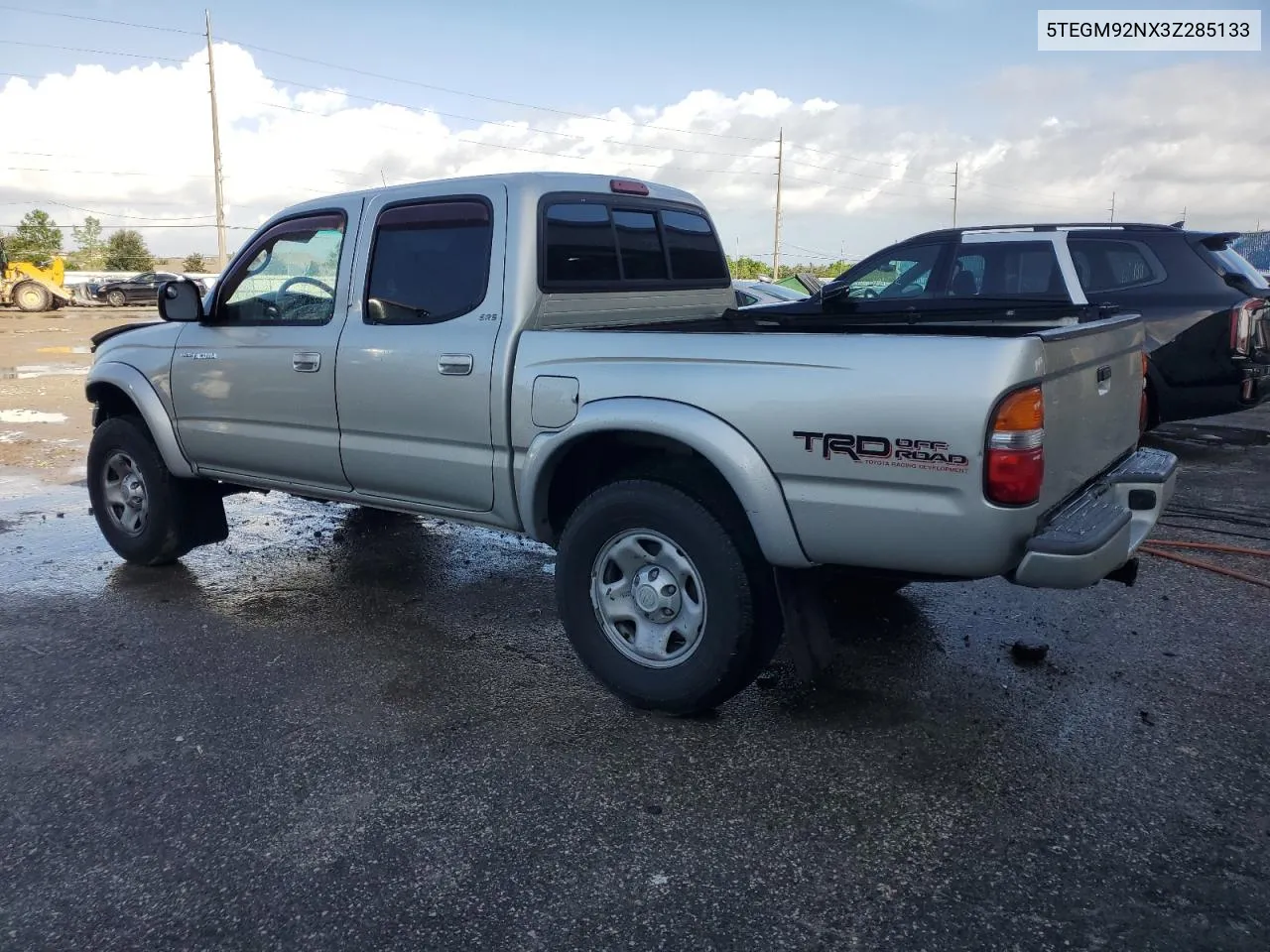 2003 Toyota Tacoma Double Cab Prerunner VIN: 5TEGM92NX3Z285133 Lot: 73426974