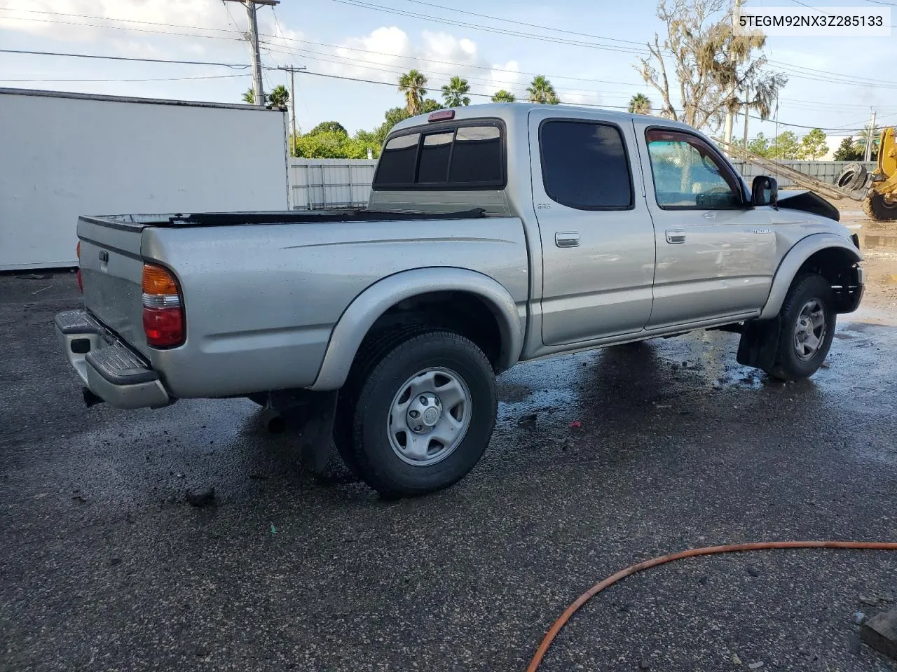 2003 Toyota Tacoma Double Cab Prerunner VIN: 5TEGM92NX3Z285133 Lot: 73426974