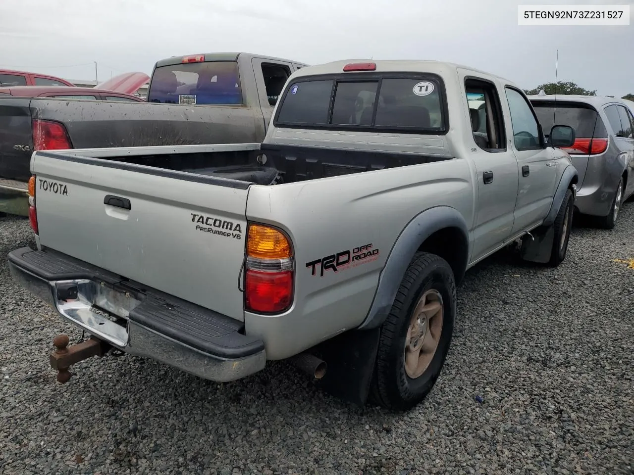 2003 Toyota Tacoma Double Cab Prerunner VIN: 5TEGN92N73Z231527 Lot: 73858584