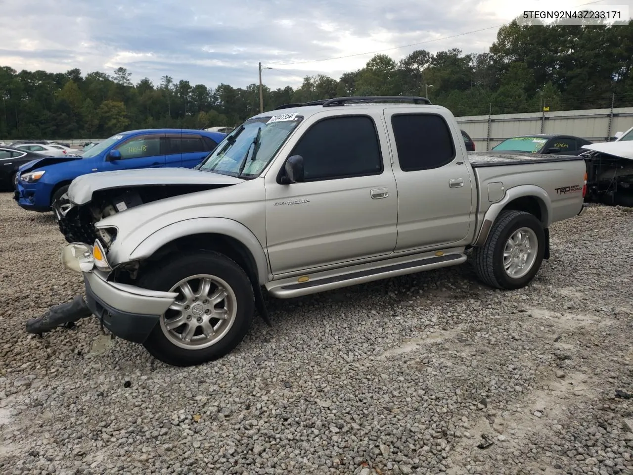 2003 Toyota Tacoma Double Cab Prerunner VIN: 5TEGN92N43Z233171 Lot: 73941354