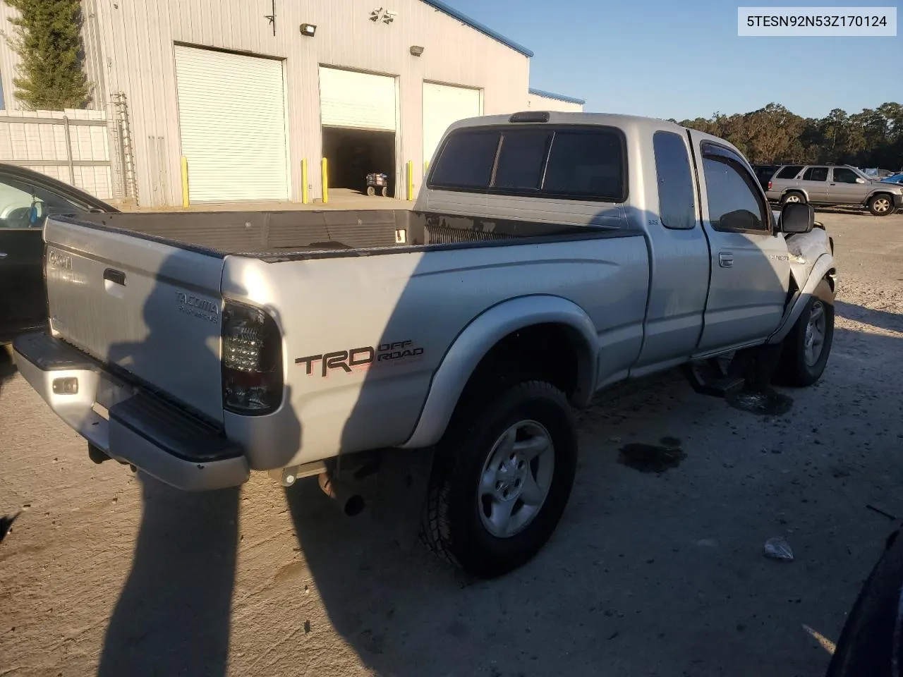 2003 Toyota Tacoma Xtracab Prerunner VIN: 5TESN92N53Z170124 Lot: 74146404