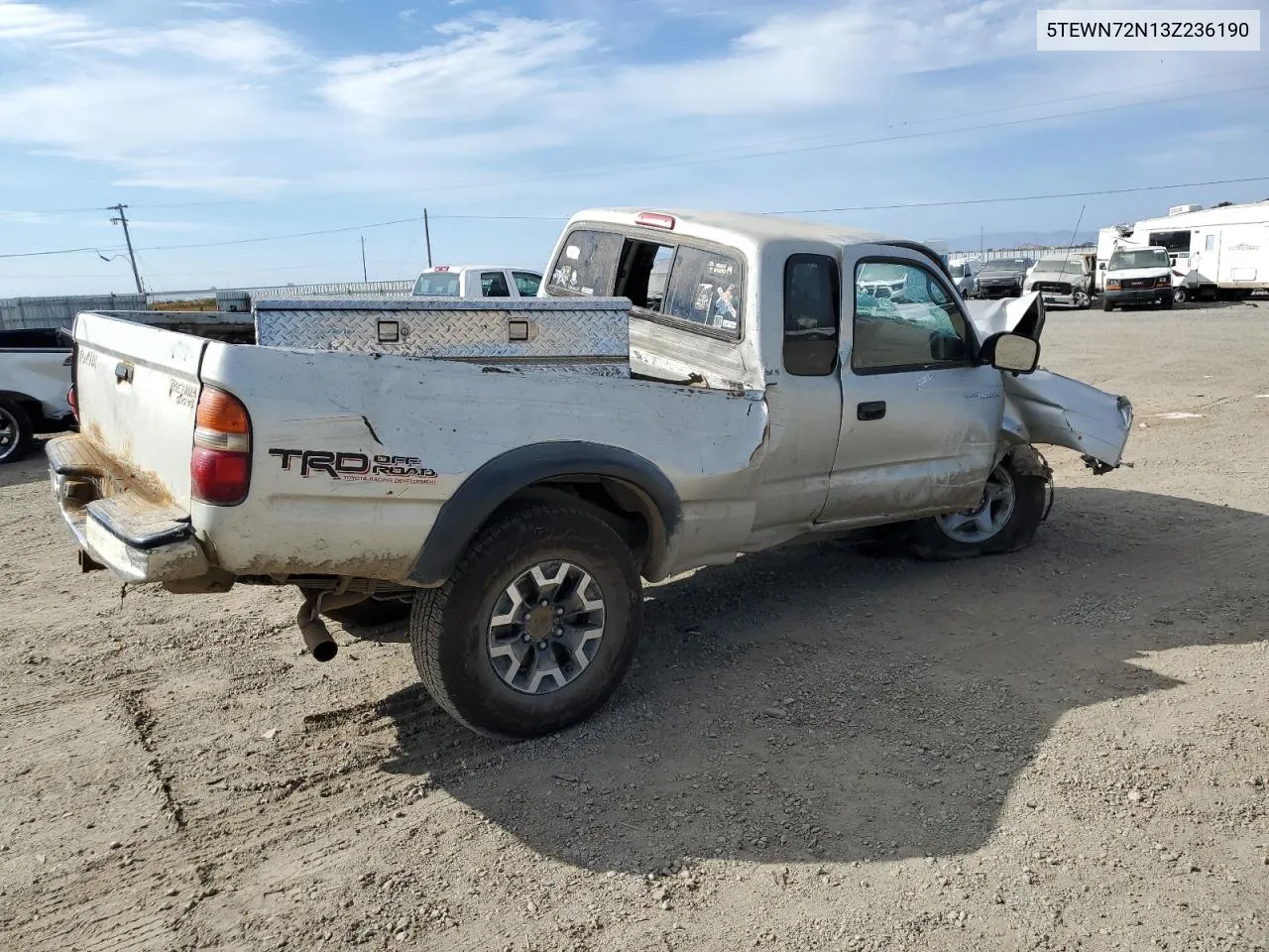 2003 Toyota Tacoma Xtracab VIN: 5TEWN72N13Z236190 Lot: 74260734