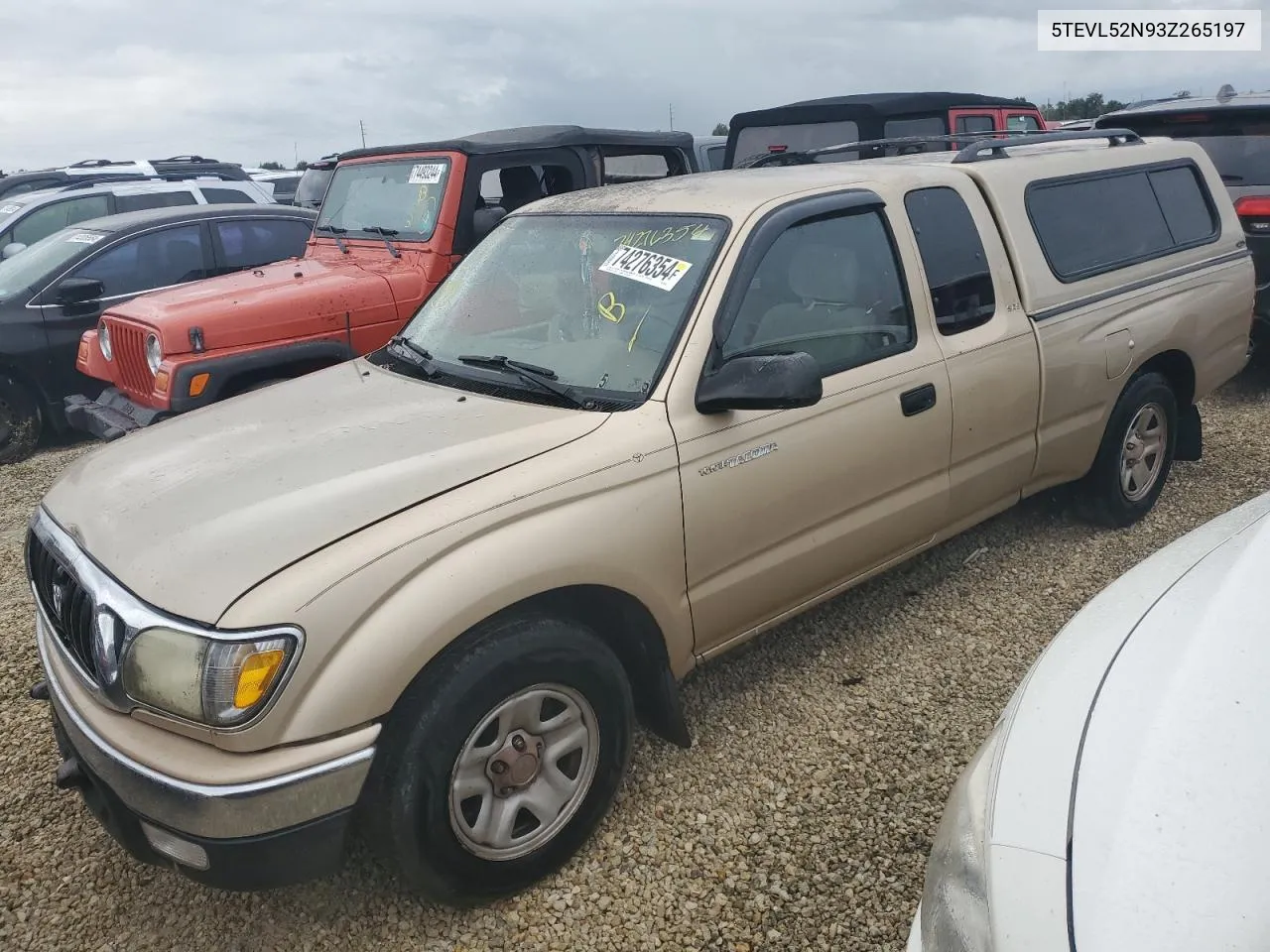 2003 Toyota Tacoma Xtracab VIN: 5TEVL52N93Z265197 Lot: 74276354