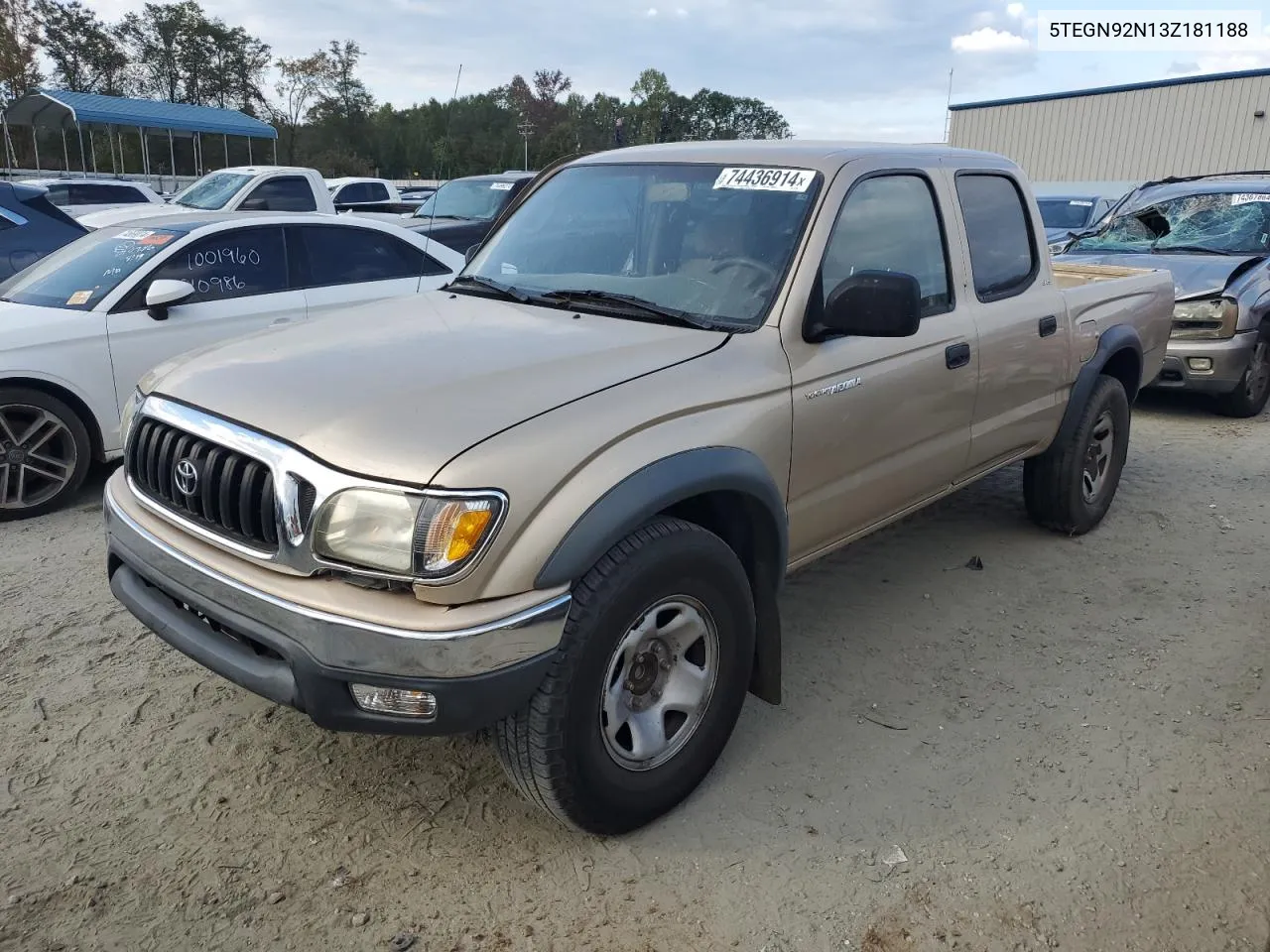 2003 Toyota Tacoma Double Cab Prerunner VIN: 5TEGN92N13Z181188 Lot: 74436914