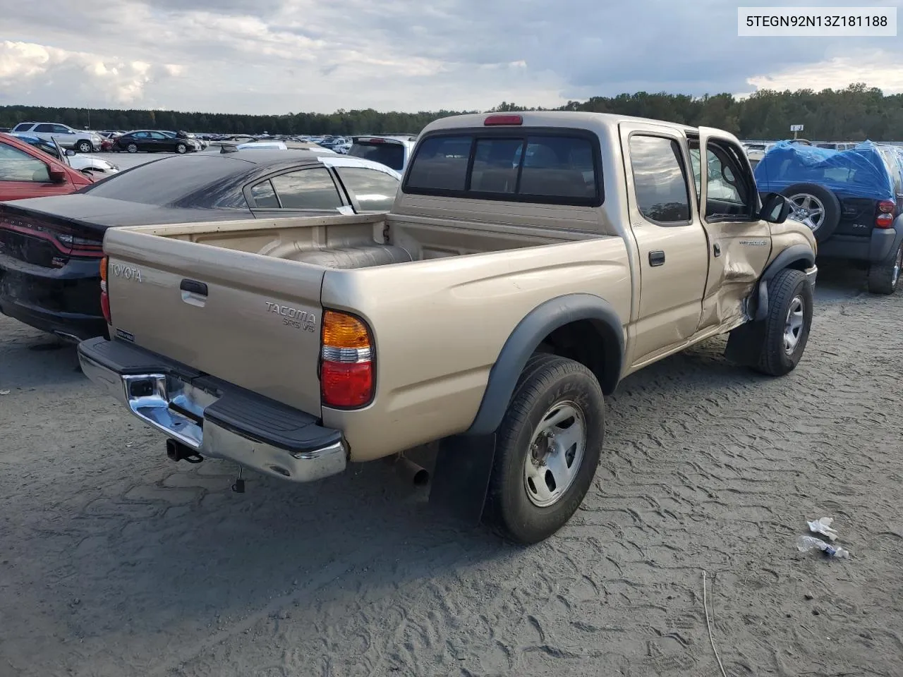 2003 Toyota Tacoma Double Cab Prerunner VIN: 5TEGN92N13Z181188 Lot: 74436914