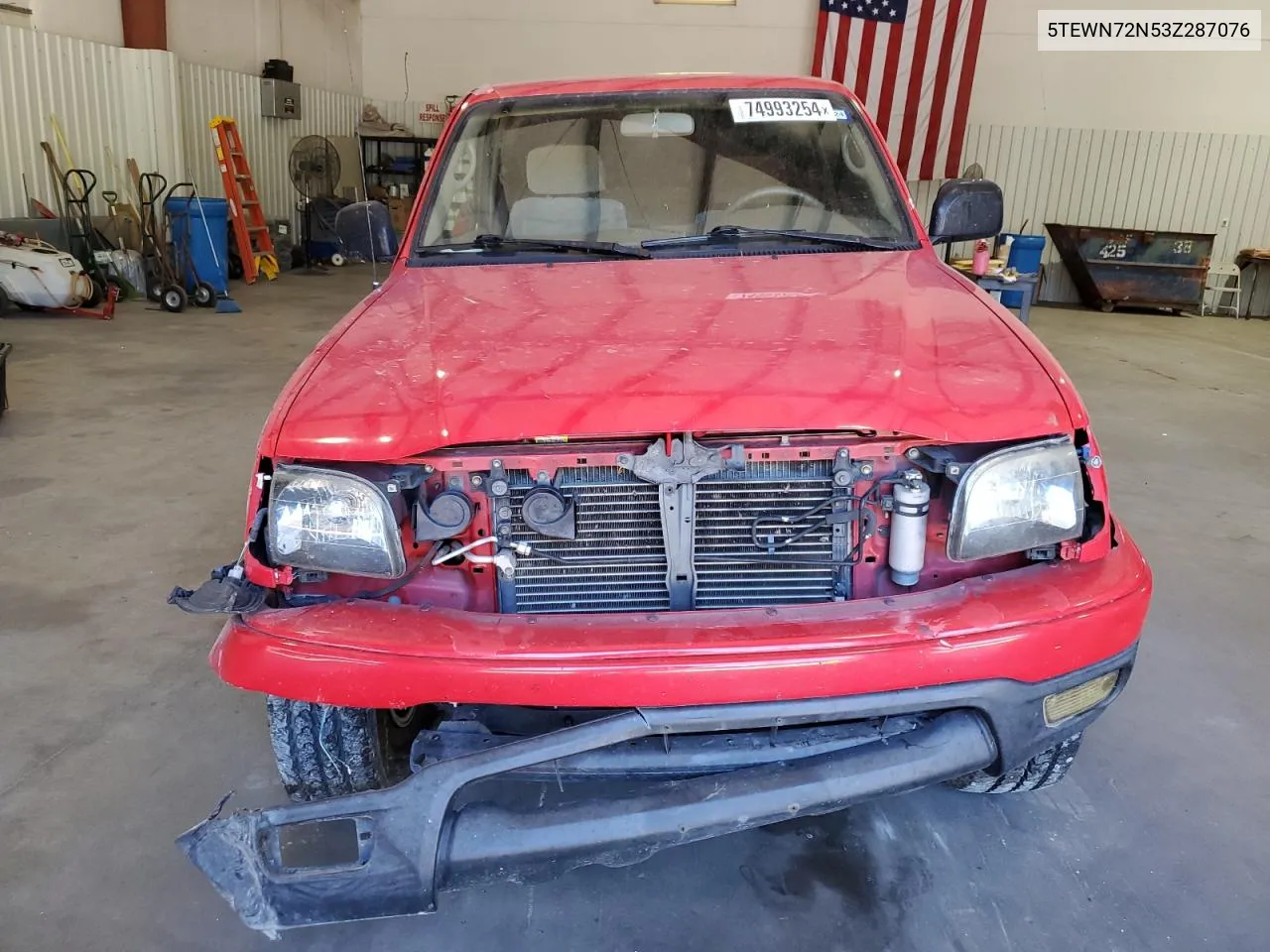 2003 Toyota Tacoma Xtracab VIN: 5TEWN72N53Z287076 Lot: 74993254