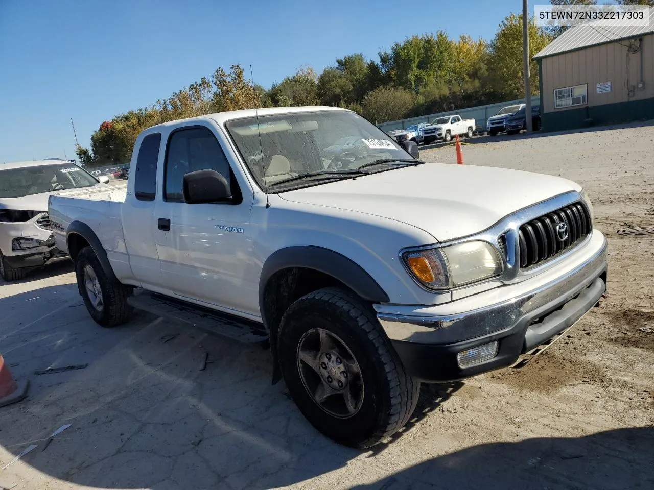 2003 Toyota Tacoma Xtracab VIN: 5TEWN72N33Z217303 Lot: 75124804