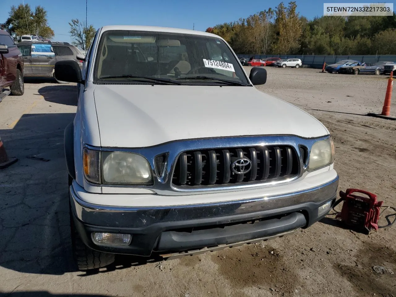 2003 Toyota Tacoma Xtracab VIN: 5TEWN72N33Z217303 Lot: 75124804