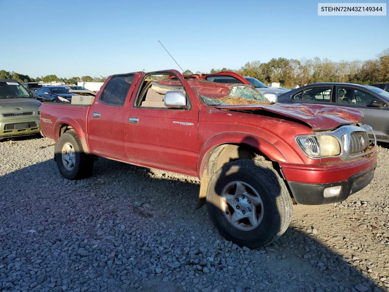 2003 Toyota Tacoma Double Cab VIN: 5TEHN72N43Z149344 Lot: 75162404