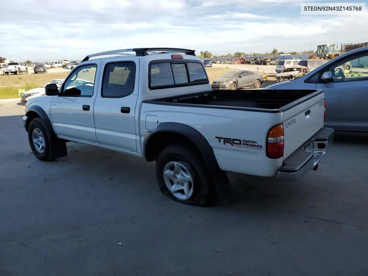 2003 Toyota Tacoma Double Cab Prerunner VIN: 5TEGN92N43Z145768 Lot: 75251694