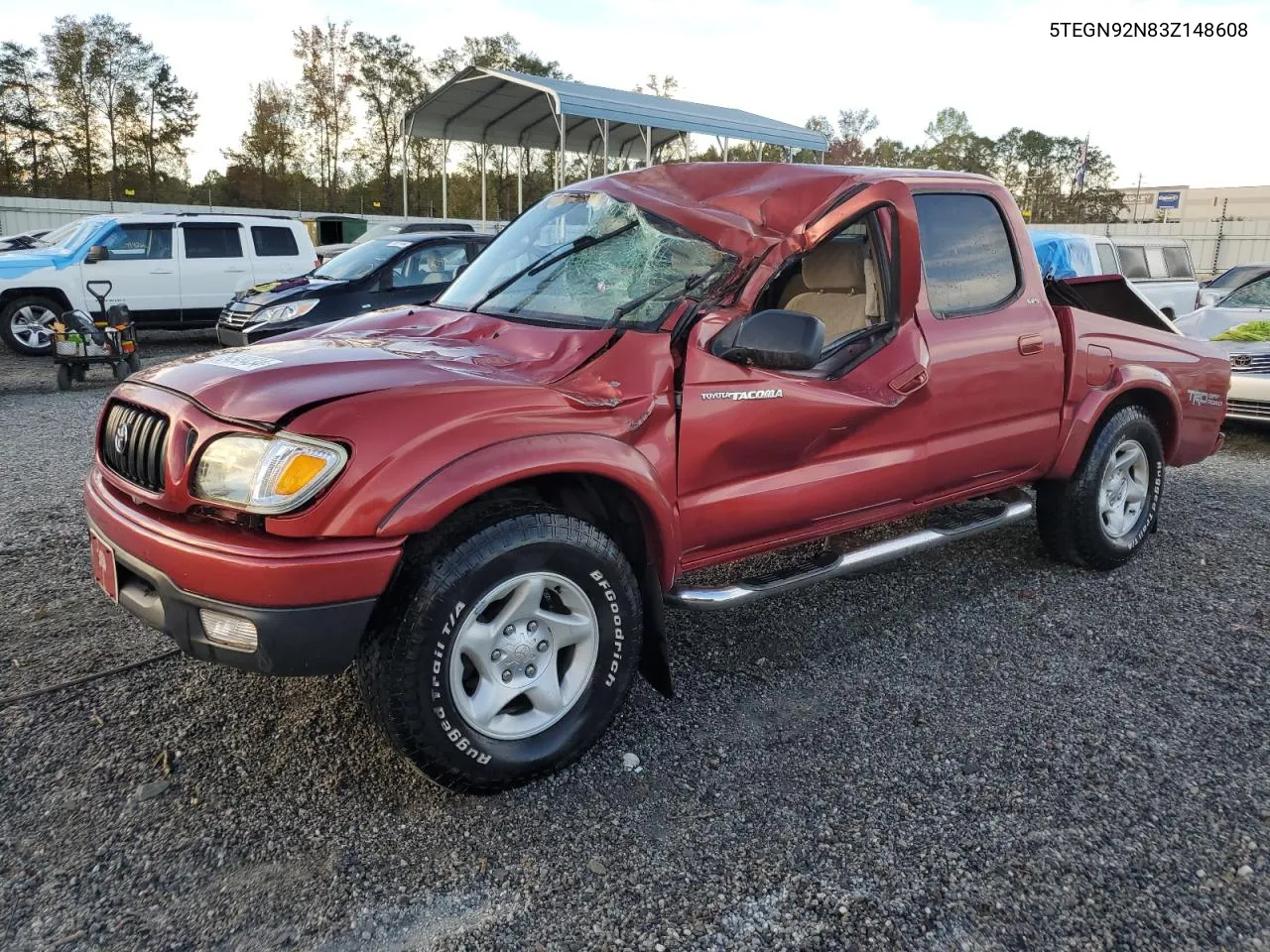 2003 Toyota Tacoma Double Cab Prerunner VIN: 5TEGN92N83Z148608 Lot: 75498434