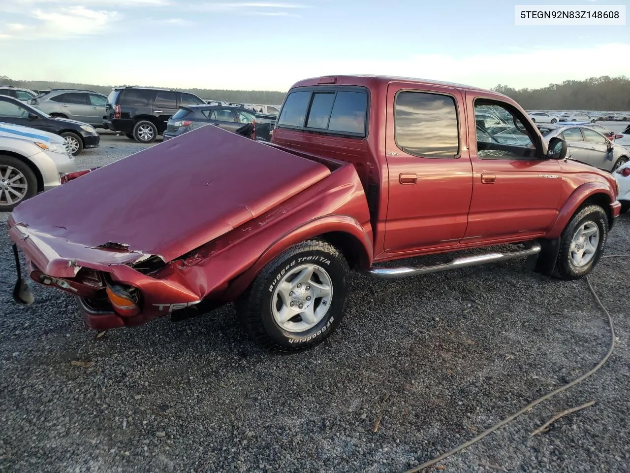 2003 Toyota Tacoma Double Cab Prerunner VIN: 5TEGN92N83Z148608 Lot: 75498434