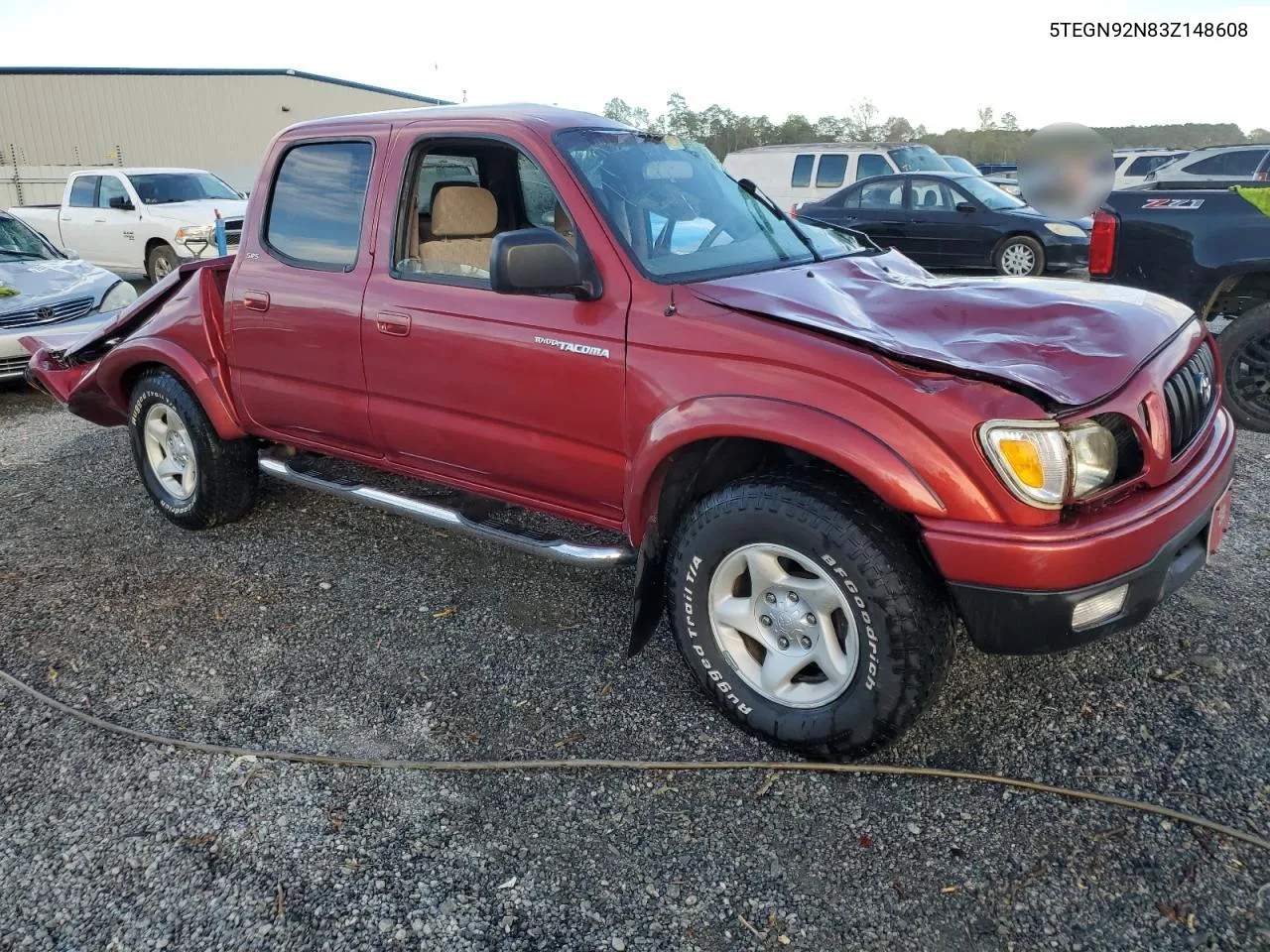 2003 Toyota Tacoma Double Cab Prerunner VIN: 5TEGN92N83Z148608 Lot: 75498434