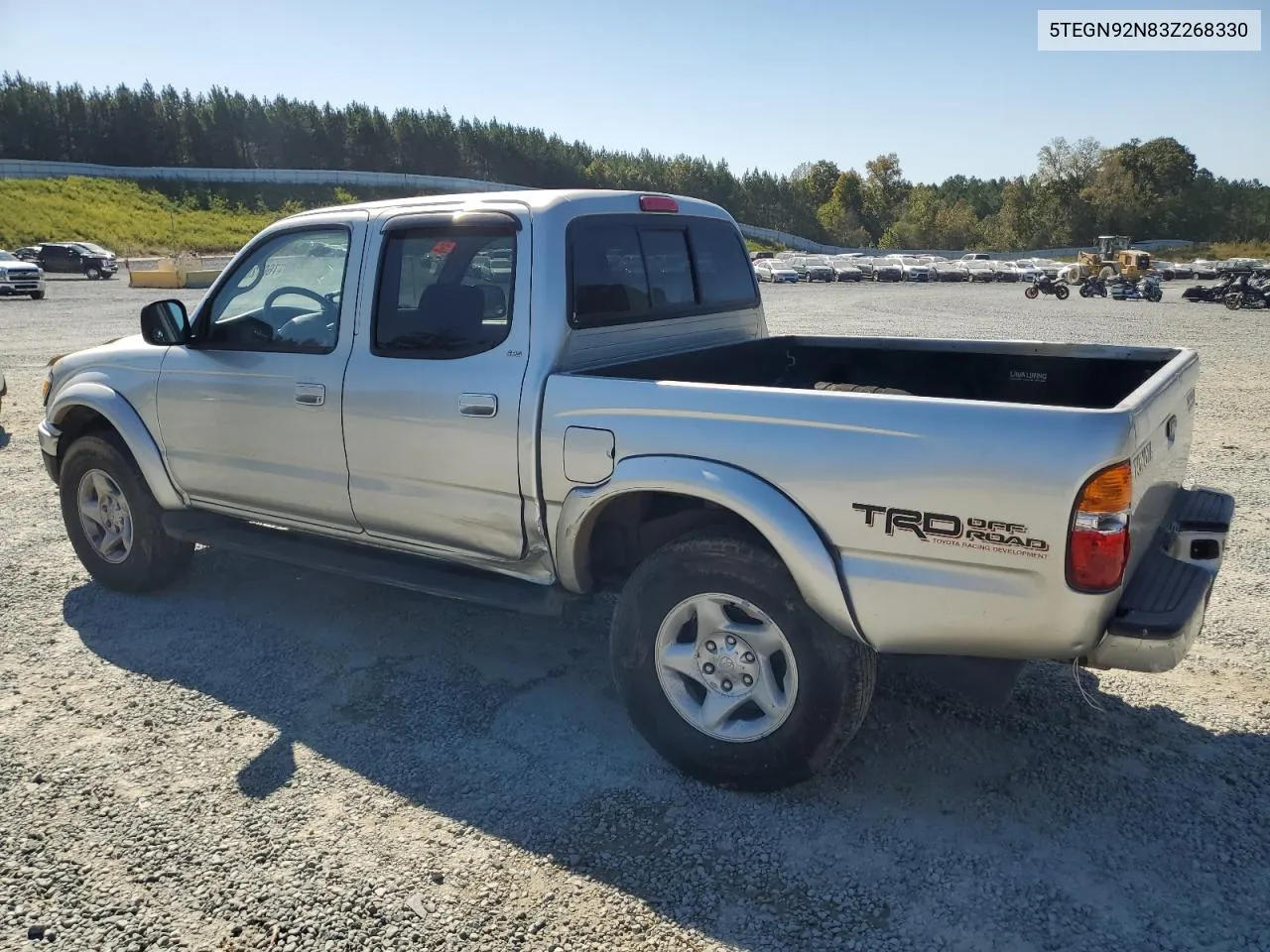 2003 Toyota Tacoma Double Cab Prerunner VIN: 5TEGN92N83Z268330 Lot: 76072004