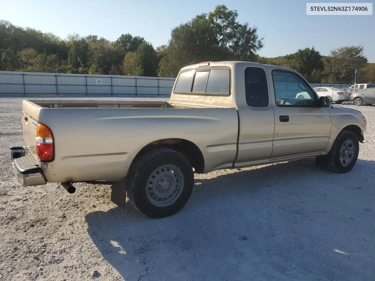 2003 Toyota Tacoma Xtracab VIN: 5TEVL52N63Z174906 Lot: 76128814