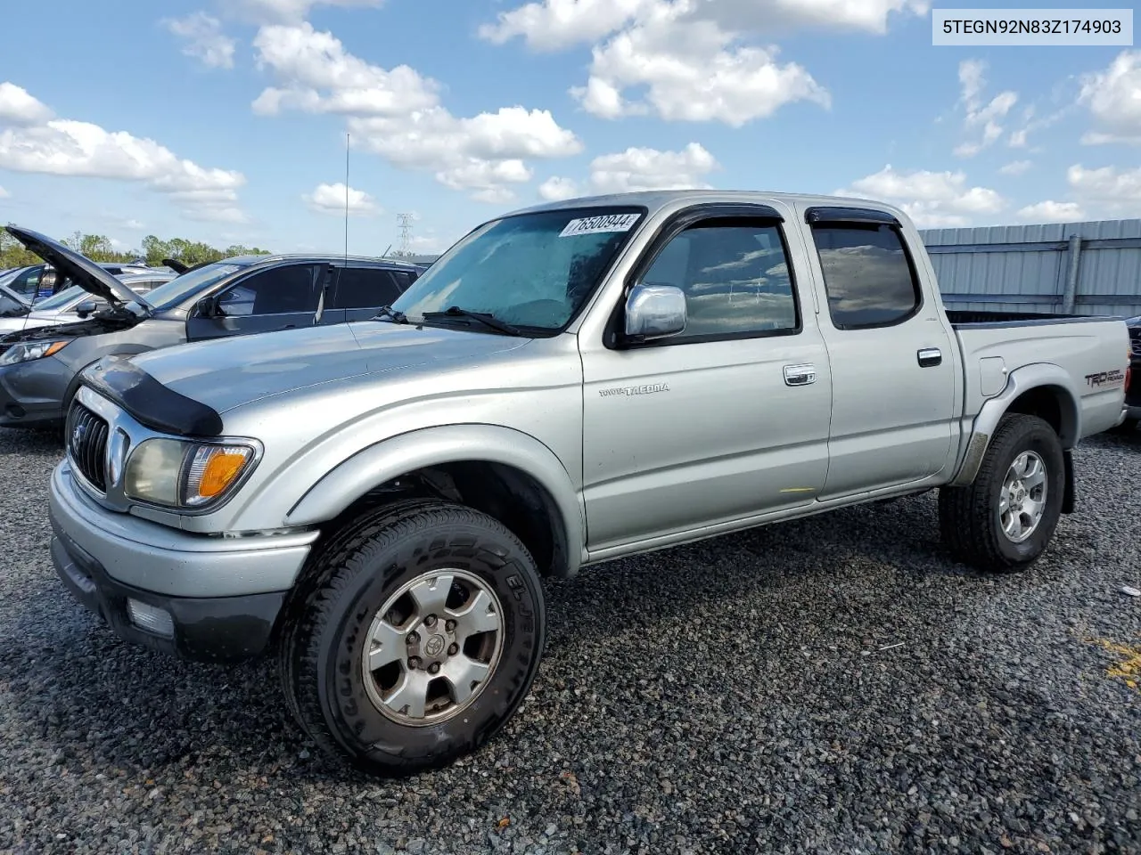 2003 Toyota Tacoma Double Cab Prerunner VIN: 5TEGN92N83Z174903 Lot: 76500944