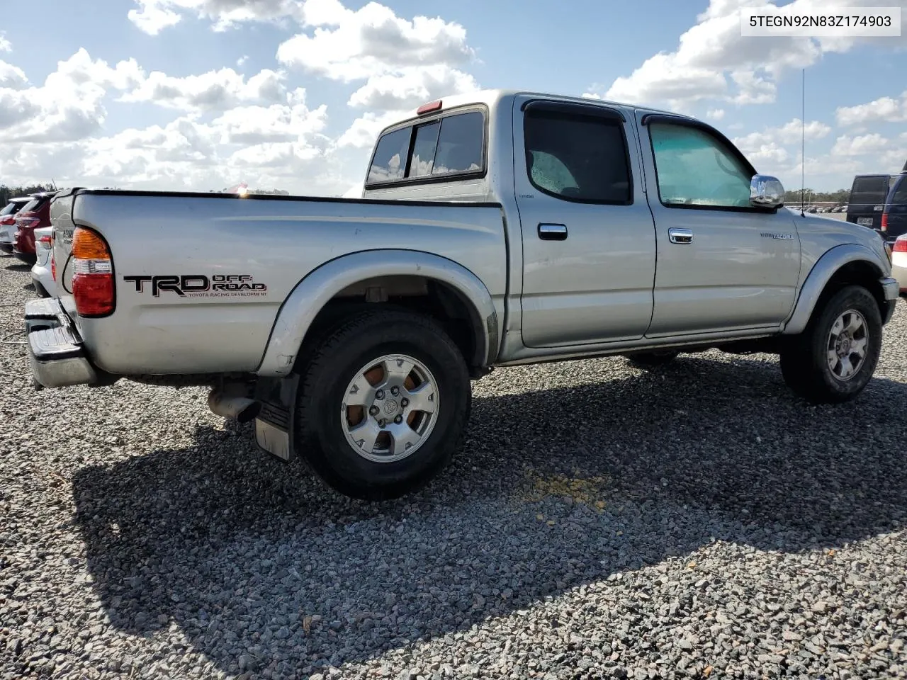 2003 Toyota Tacoma Double Cab Prerunner VIN: 5TEGN92N83Z174903 Lot: 76500944