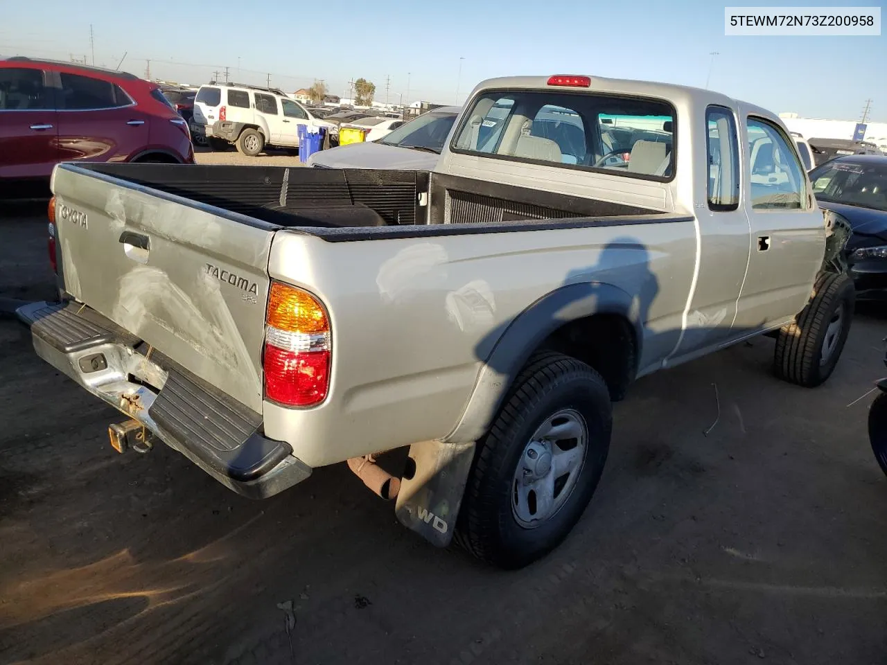 2003 Toyota Tacoma Xtracab VIN: 5TEWM72N73Z200958 Lot: 77964394