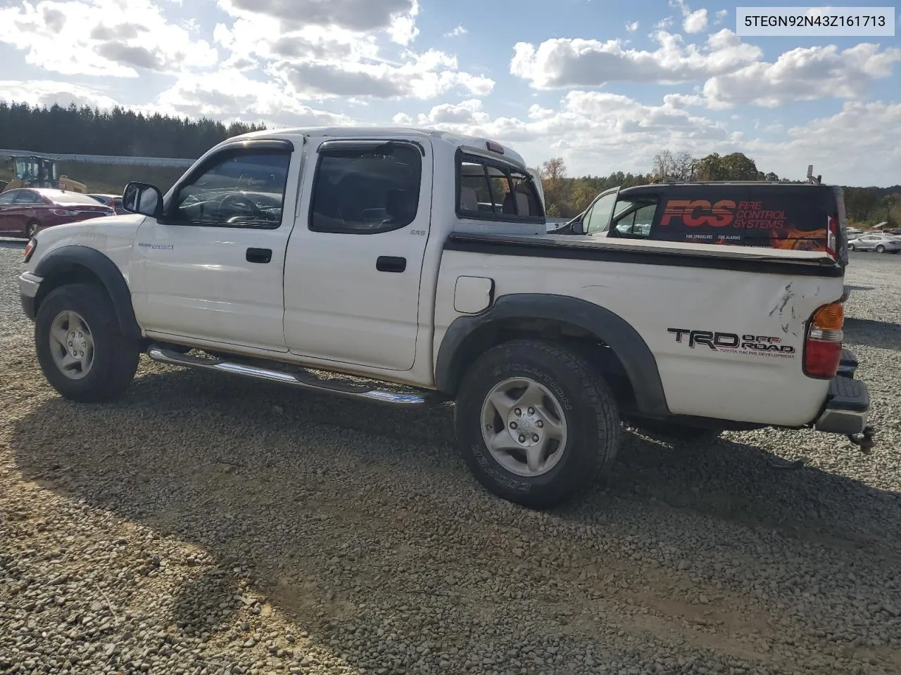 2003 Toyota Tacoma Double Cab Prerunner VIN: 5TEGN92N43Z161713 Lot: 78711314