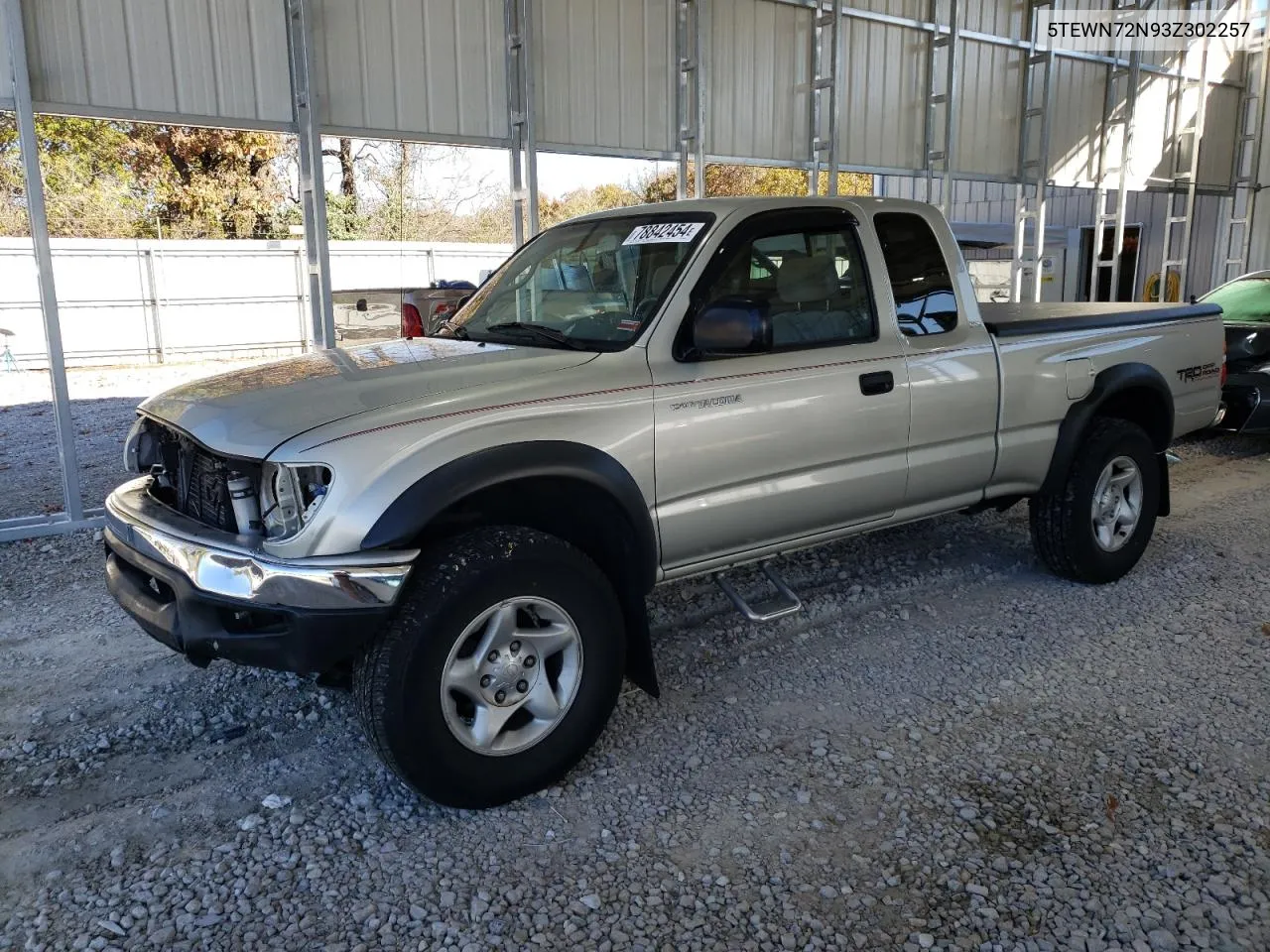 2003 Toyota Tacoma Xtracab VIN: 5TEWN72N93Z302257 Lot: 78842454