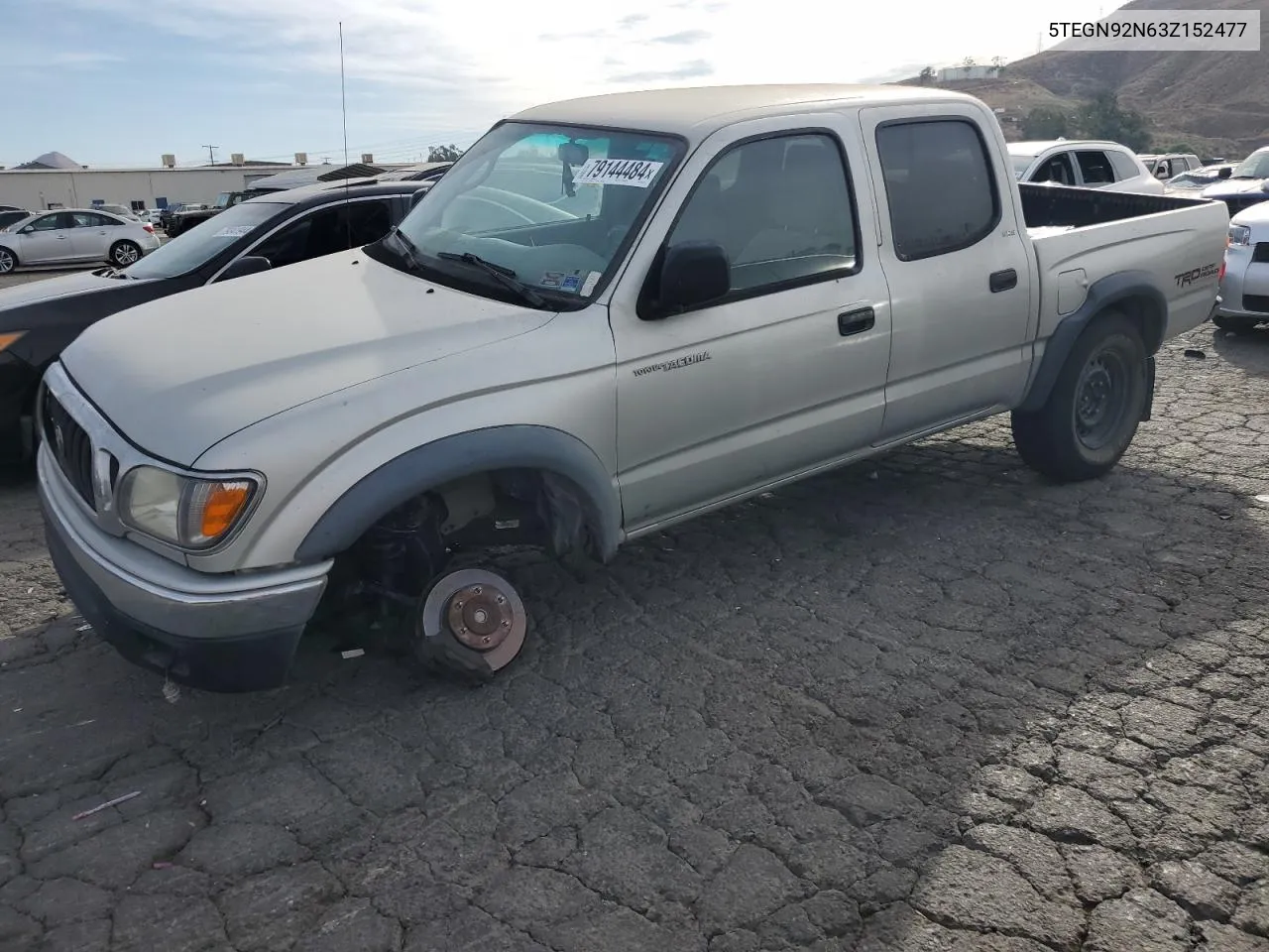 2003 Toyota Tacoma Double Cab Prerunner VIN: 5TEGN92N63Z152477 Lot: 79144484