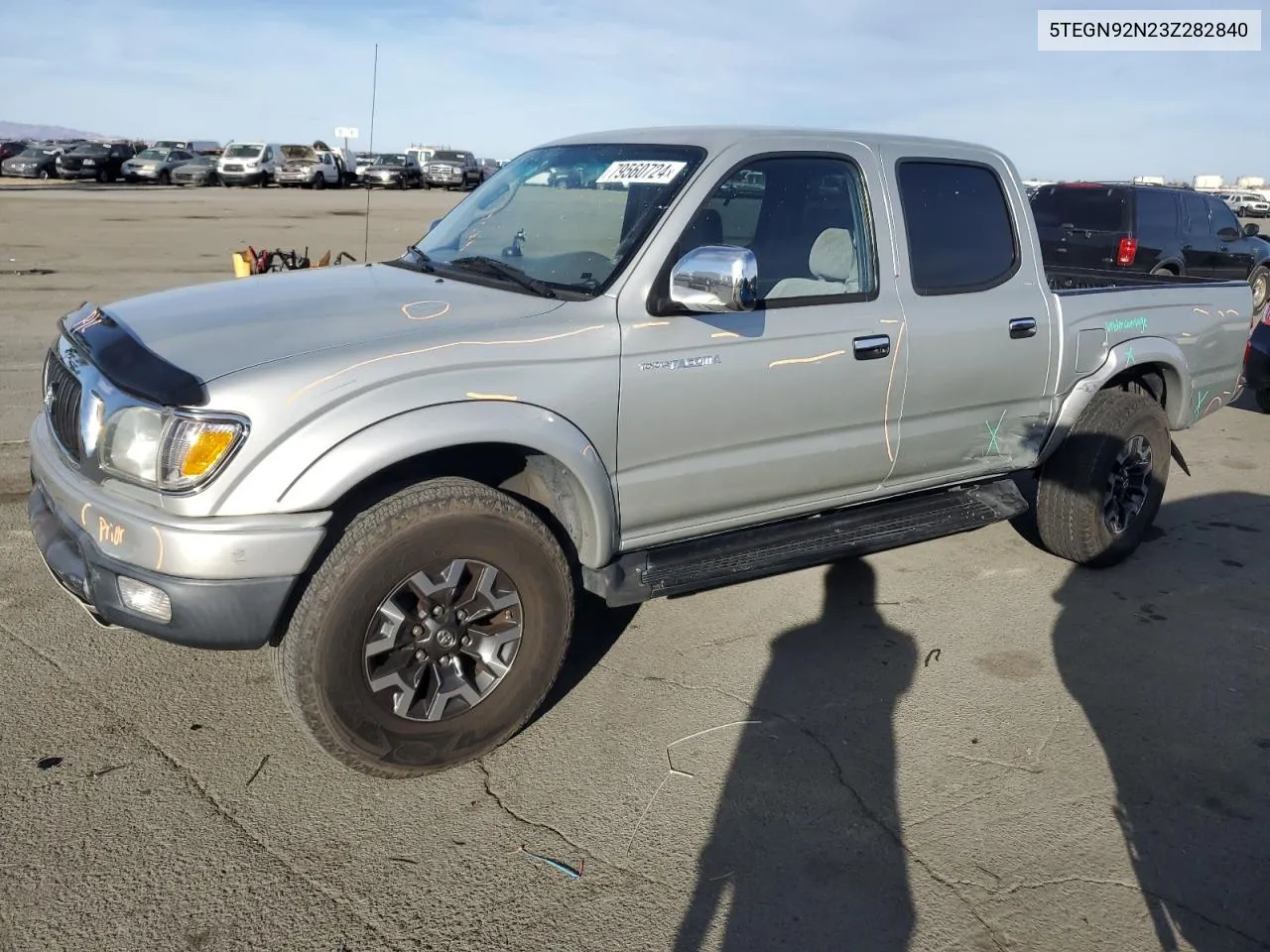 2003 Toyota Tacoma Double Cab Prerunner VIN: 5TEGN92N23Z282840 Lot: 79560724