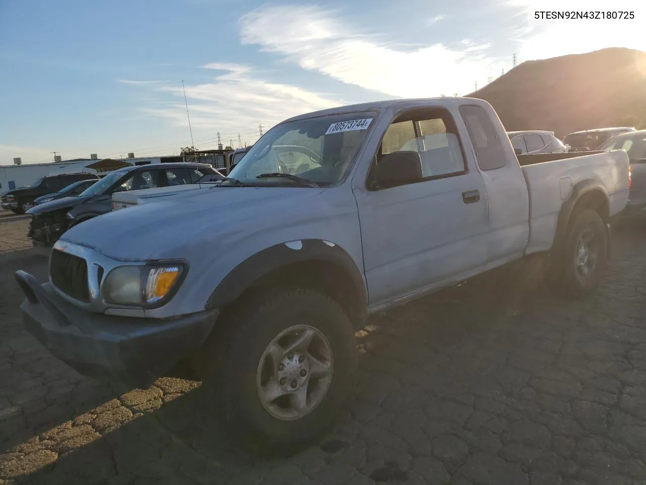 2003 Toyota Tacoma Xtracab Prerunner VIN: 5TESN92N43Z180725 Lot: 80573744