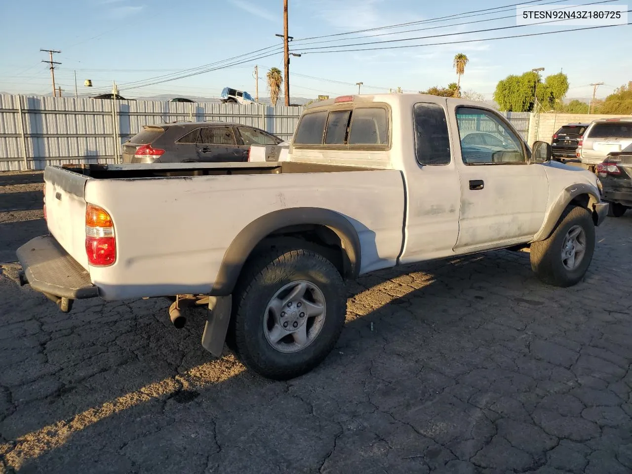 2003 Toyota Tacoma Xtracab Prerunner VIN: 5TESN92N43Z180725 Lot: 80573744