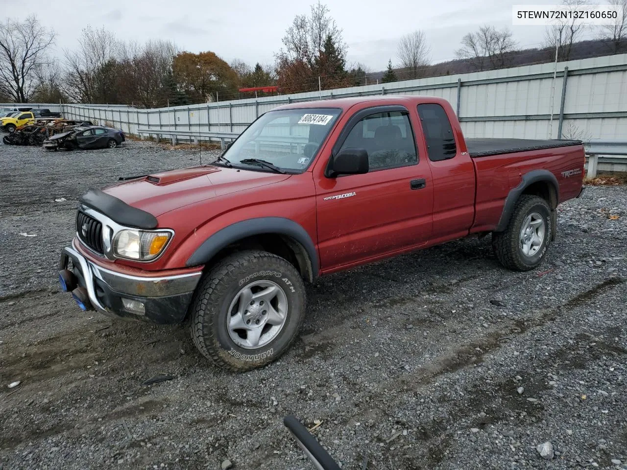 2003 Toyota Tacoma Xtracab VIN: 5TEWN72N13Z160650 Lot: 80634184