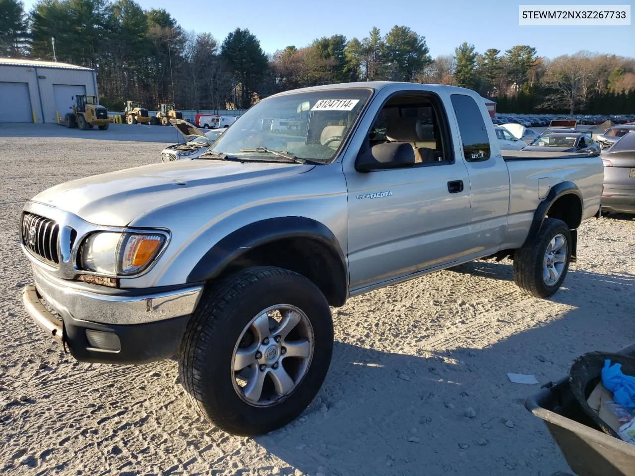 2003 Toyota Tacoma Xtracab VIN: 5TEWM72NX3Z267733 Lot: 81247114