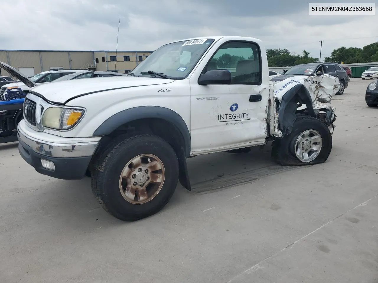 2004 Toyota Tacoma Prerunner VIN: 5TENM92N04Z363668 Lot: 58414674