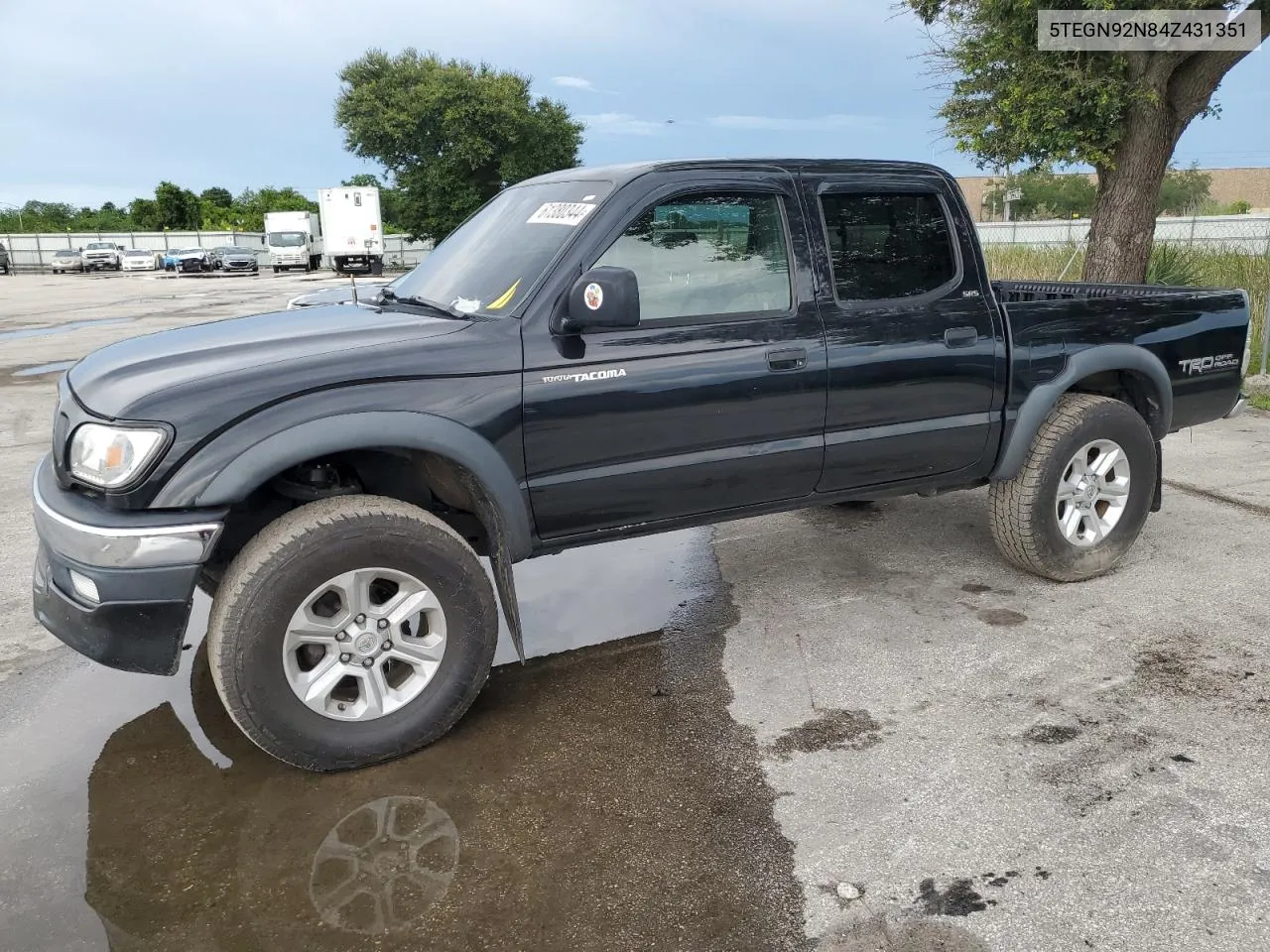 2004 Toyota Tacoma Double Cab Prerunner VIN: 5TEGN92N84Z431351 Lot: 61380344