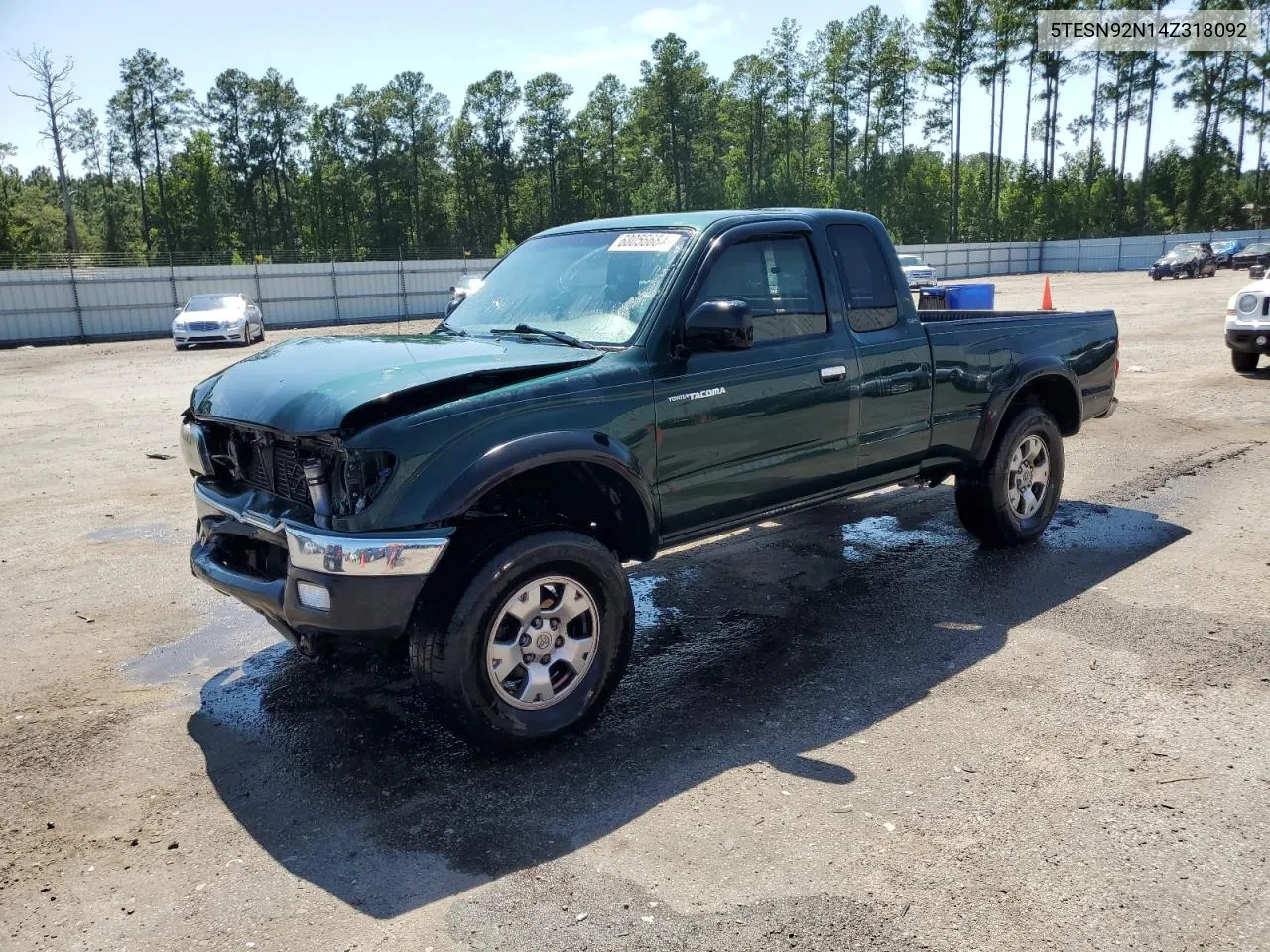 2004 Toyota Tacoma Xtracab Prerunner VIN: 5TESN92N14Z318092 Lot: 68056684