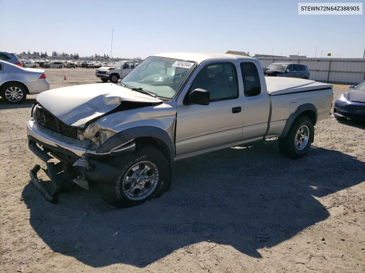 2004 Toyota Tacoma Xtracab VIN: 5TEWN72N64Z388905 Lot: 74248944