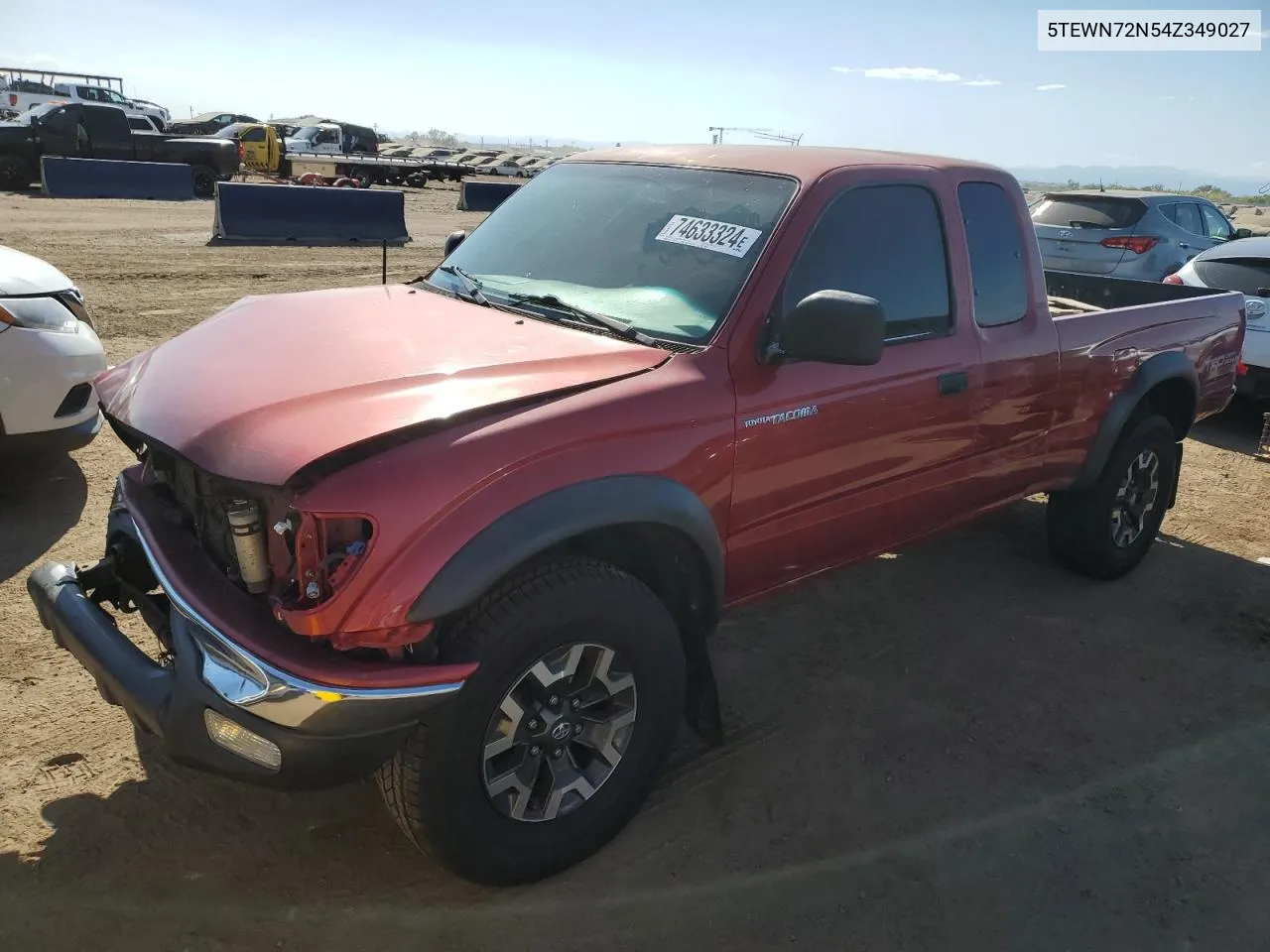 2004 Toyota Tacoma Xtracab VIN: 5TEWN72N54Z349027 Lot: 74633324