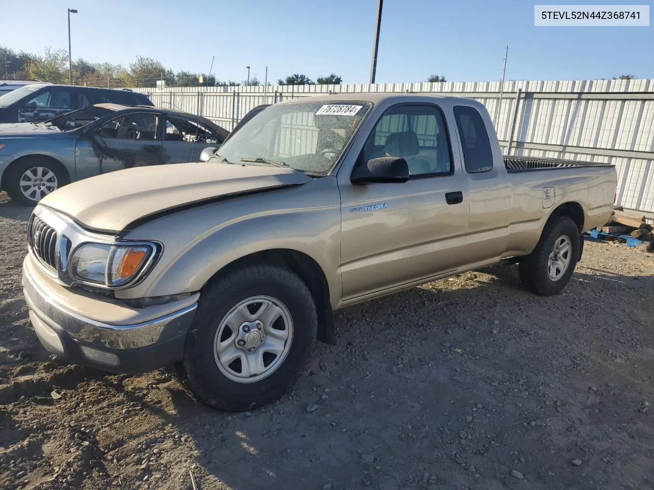 2004 Toyota Tacoma Xtracab VIN: 5TEVL52N44Z368741 Lot: 76728784