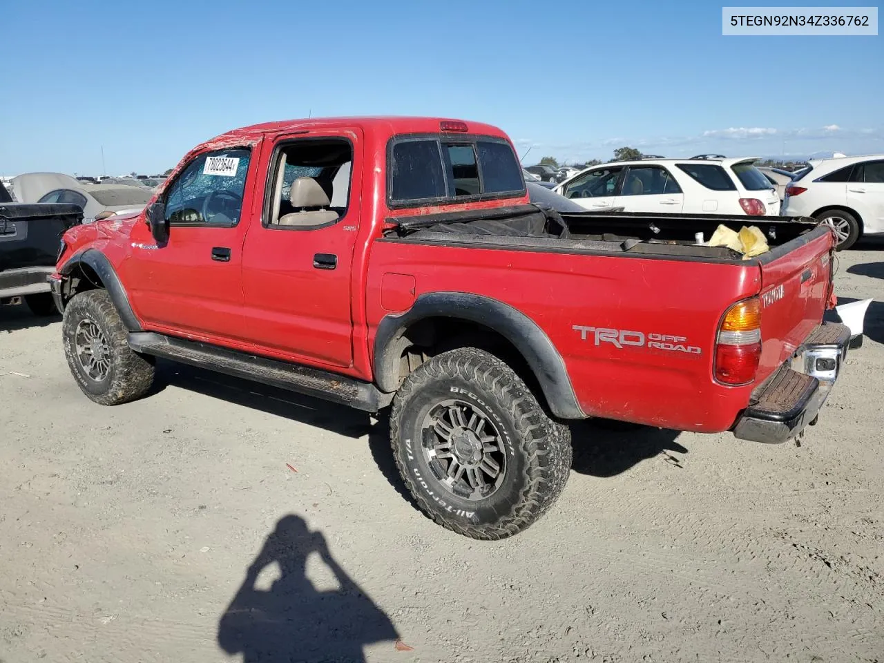 2004 Toyota Tacoma Double Cab Prerunner VIN: 5TEGN92N34Z336762 Lot: 78023644