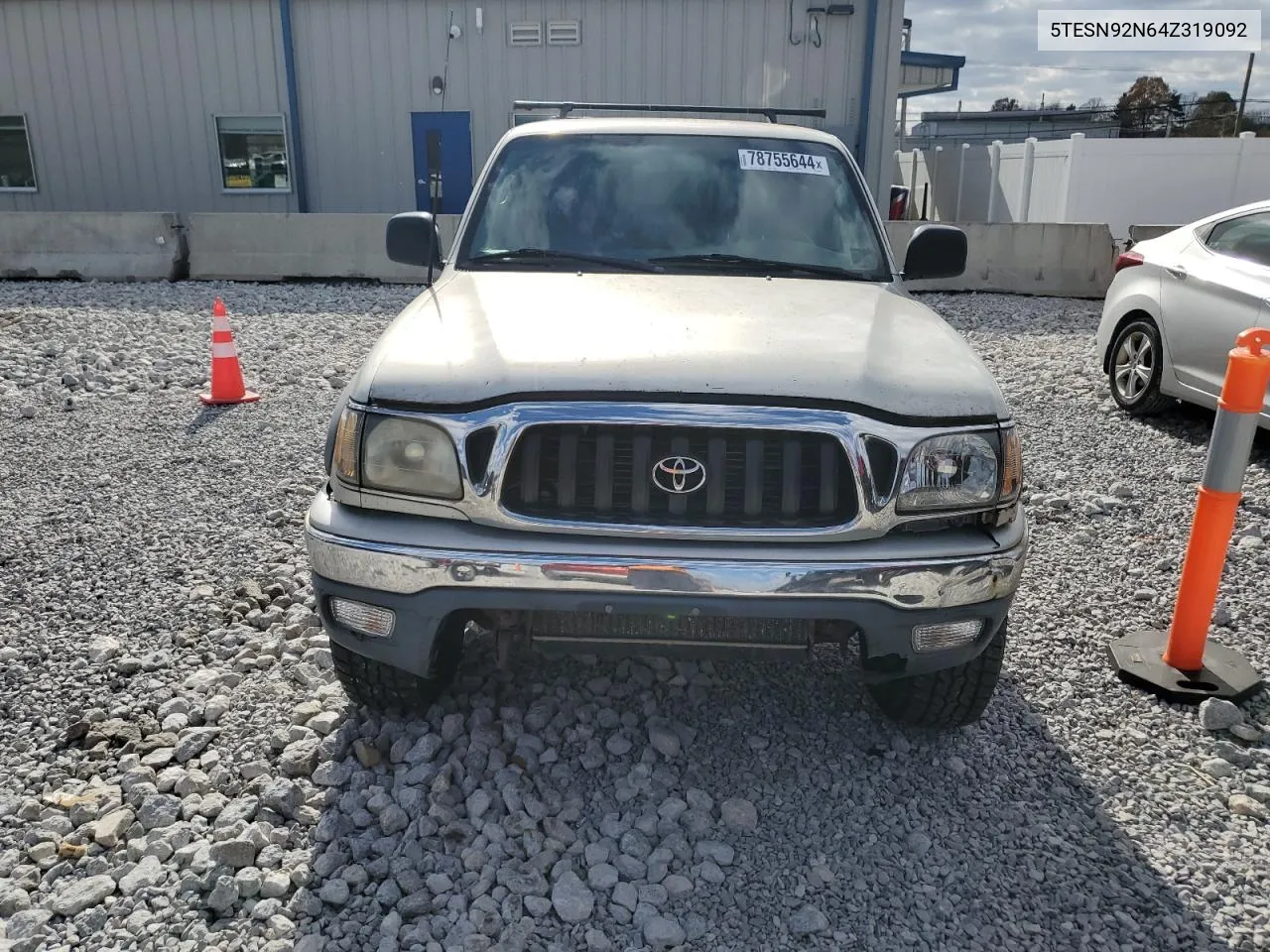 2004 Toyota Tacoma Xtracab Prerunner VIN: 5TESN92N64Z319092 Lot: 78755644