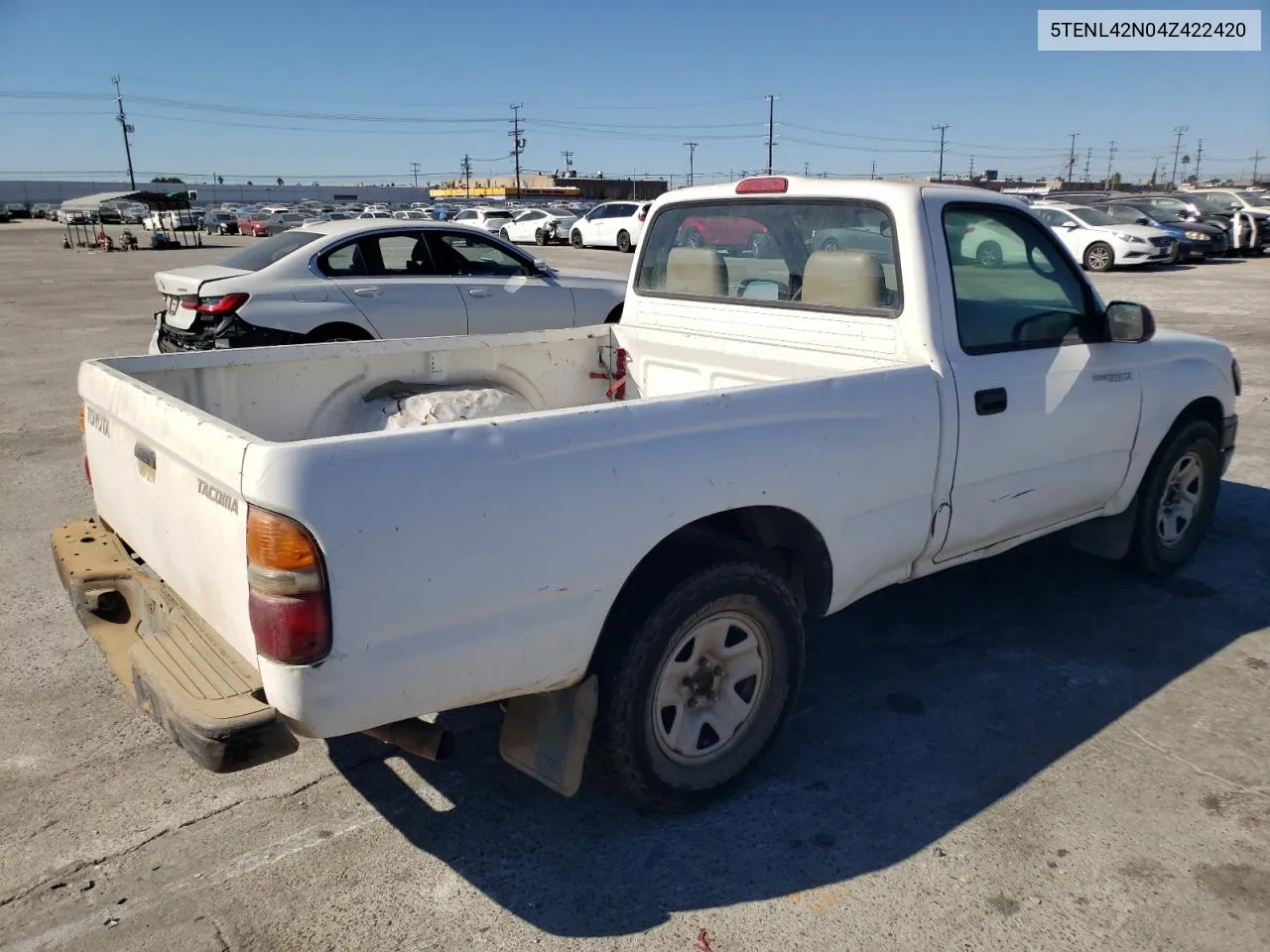 2004 Toyota Tacoma VIN: 5TENL42N04Z422420 Lot: 78934344