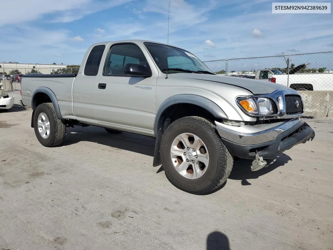 2004 Toyota Tacoma Xtracab Prerunner VIN: 5TESM92N94Z389639 Lot: 79655784