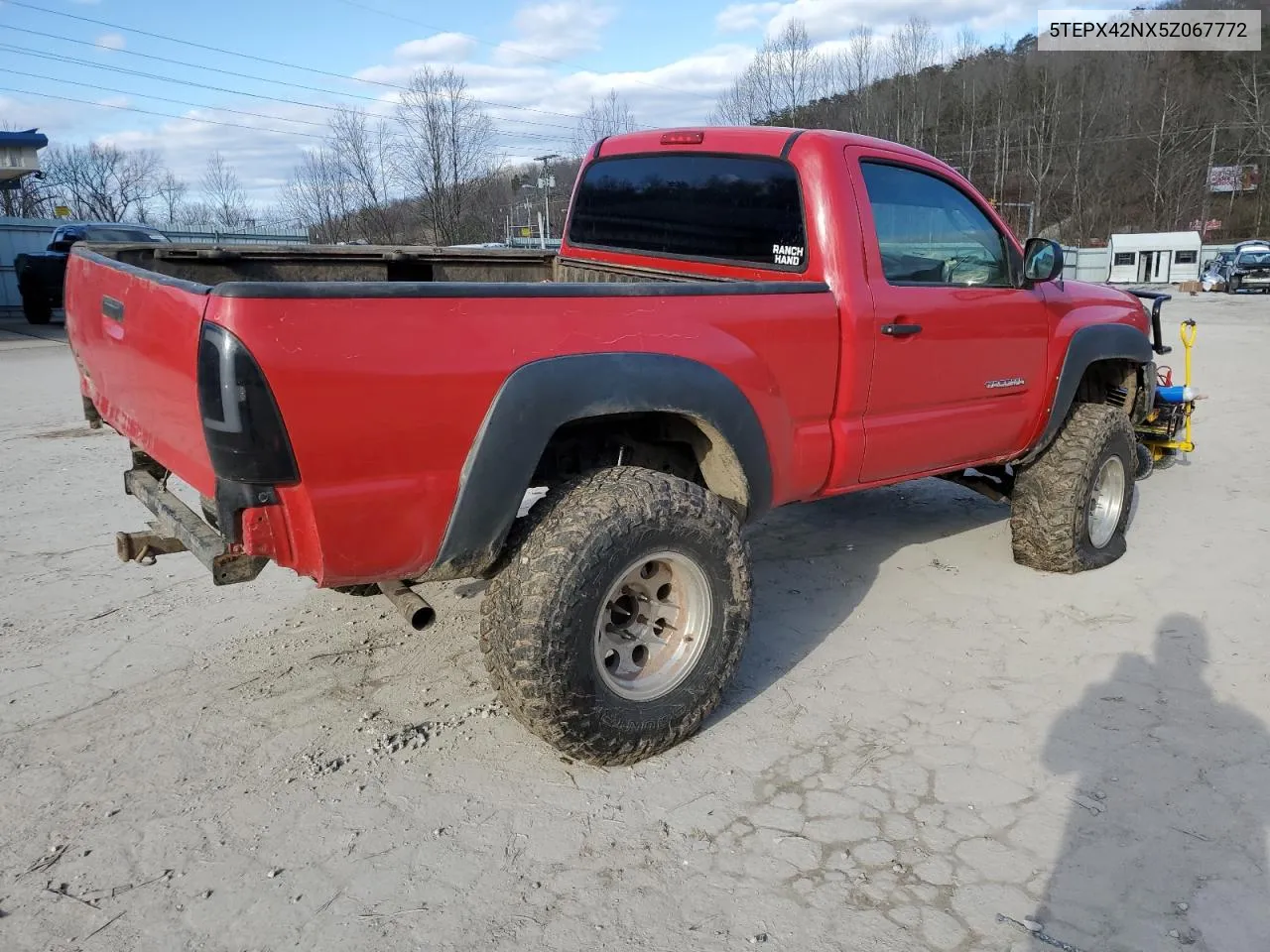 2005 Toyota Tacoma VIN: 5TEPX42NX5Z067772 Lot: 40906354