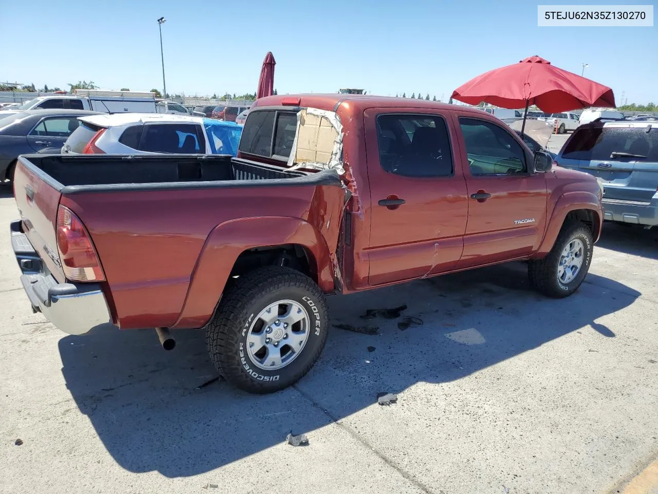 2005 Toyota Tacoma Double Cab Prerunner VIN: 5TEJU62N35Z130270 Lot: 58987754