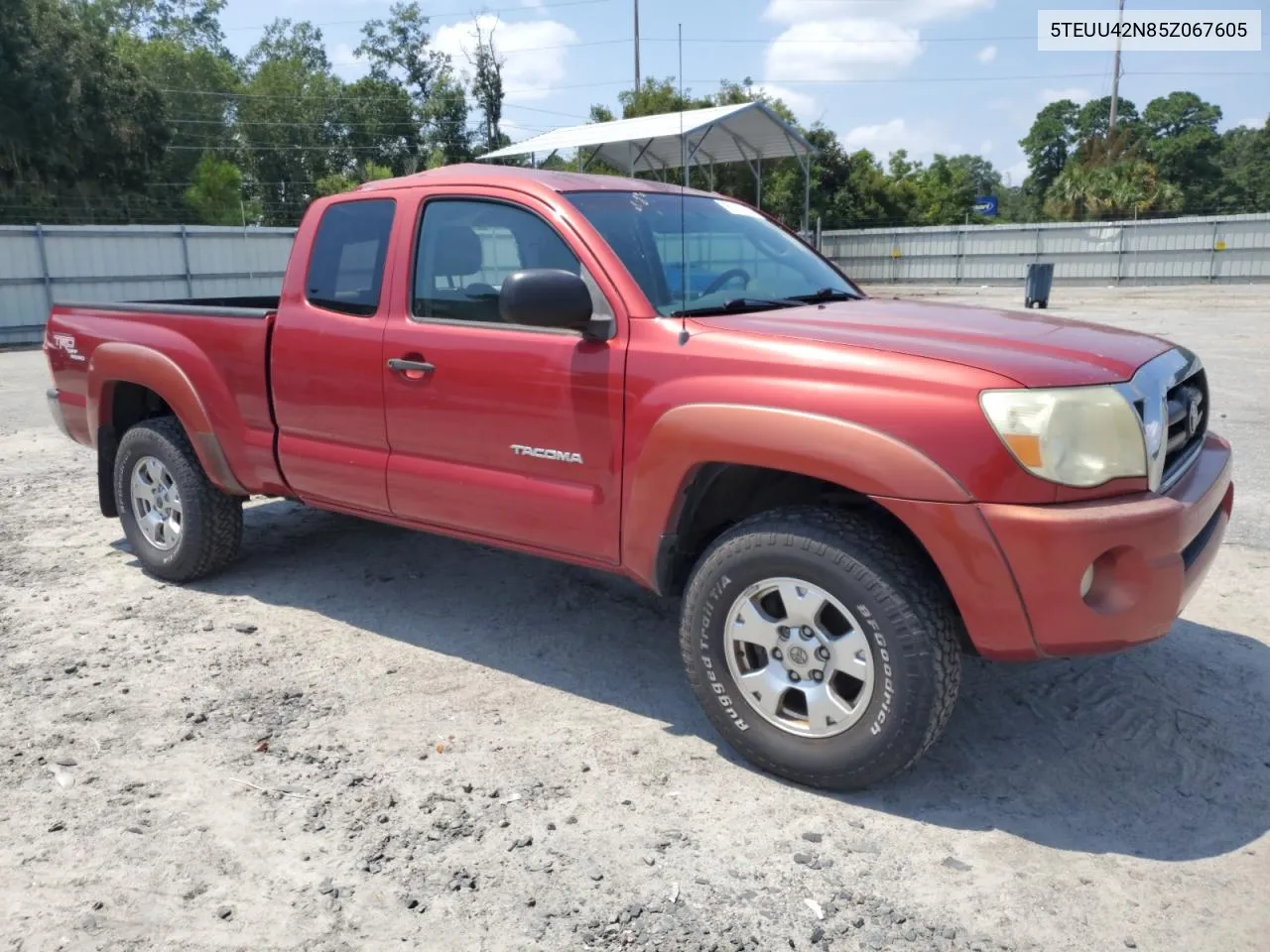 2005 Toyota Tacoma Access Cab VIN: 5TEUU42N85Z067605 Lot: 67133614