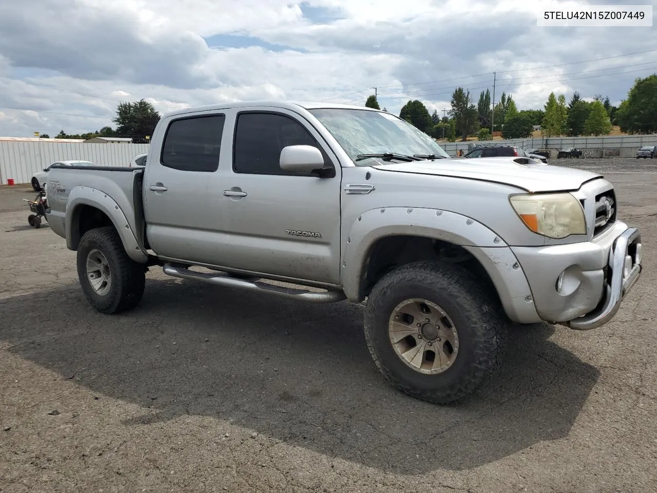 2005 Toyota Tacoma Double Cab VIN: 5TELU42N15Z007449 Lot: 68190784